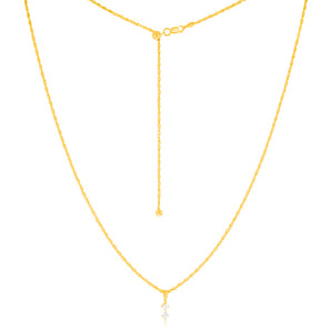 14ct Gold Plated Sterling Silver 1/10 Carat Diamond Pendant on Adjustable 60cm Chain