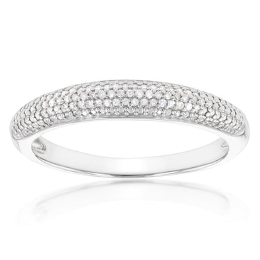 Sterling Silver Diamond Pave Ring