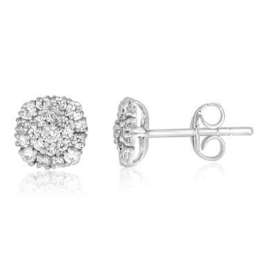 9ct White  Gold 1/2 Carat  Diamond Stud Earrings