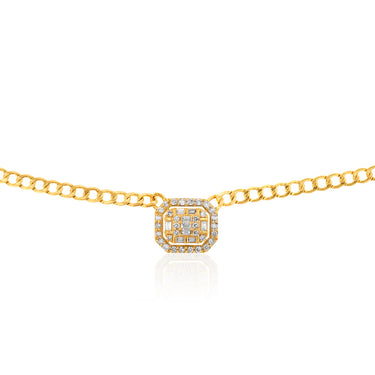 14ct Yellow Gold 1/2 Carat Diamond On 40cm Chain