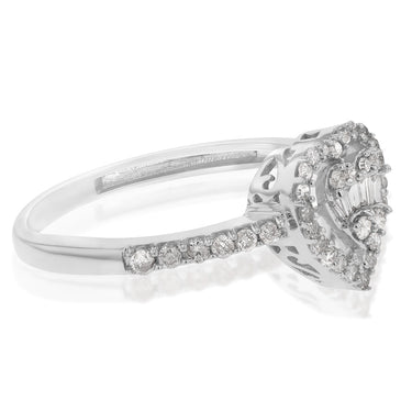 14ct White Gold 1/3 Carat Diamond Heart Ring