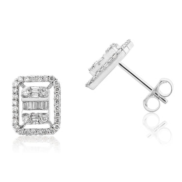 14ct White Gold 1/2 Carat Diamond Stud Earrings