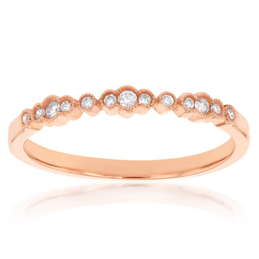 10ct Rose Gold 1/10 Carat Diamond Ring