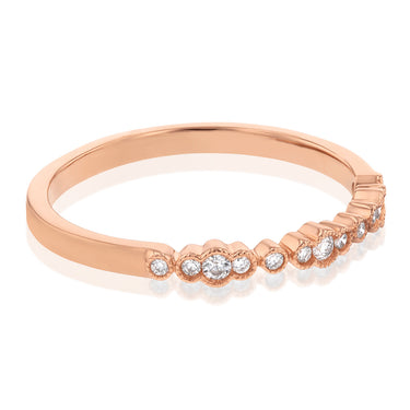 10ct Rose Gold 1/10 Carat Diamond Ring