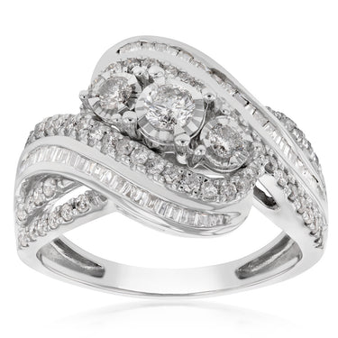 10ct White Gold 1 Carat Diamond Ring