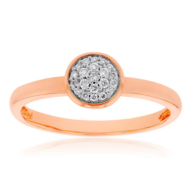 10ct Rose Gold 1/10 Carat Diamond Ring