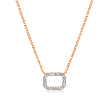 14ct Rose Gold Pendant with 24 Brilliant Diamonds On 45cm Chain