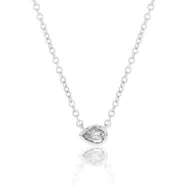 14ct white Gold 1/10 Carat Diamond Pendant On 45cm Chain