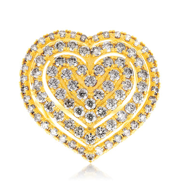 18ct Yellow Gold 2 Carat Diamond Heart Shape Cluster Ring