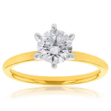 18ct Yellow Gold 1.00 Carat Diamond Solitaire Ring