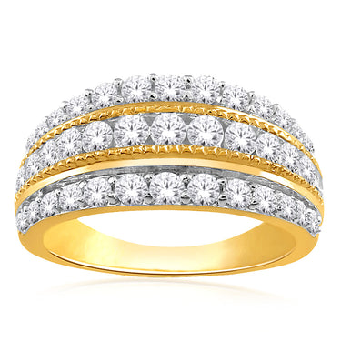 10ct Yellow Gold 1 Carat Diamond Dress Ring