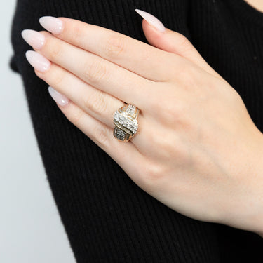 Gold Plated Silver 1/2 Carat Diamond Dress Ring