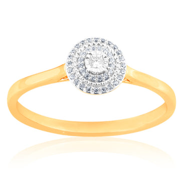 9ct Yellow Gold Diamond Ring With 41 Brilliant Diamonds