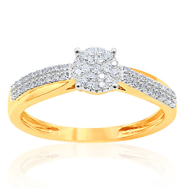 9ct Yellow Gold Diamond Ring With 51 Brilliant Diamonds