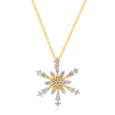 9ct Yellow Gold 1/5 Diamond Pendant With 25 Brilliant Diamond On 44-50cm Chain
