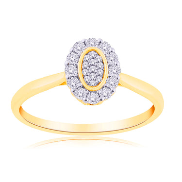 9ct Yellow Gold Diamond Pear Shape Ring