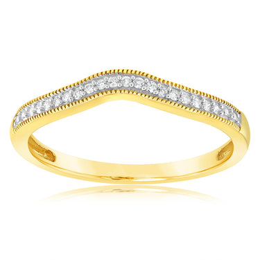 10ct Yellow Gold 0.05 Carat Diamond Claw Ring