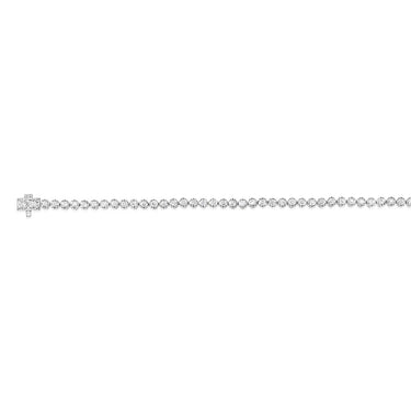 14ct White Gold 2 Carats Diamond Tennis Bracelet With 51 Brilliant Diamonds 18cm