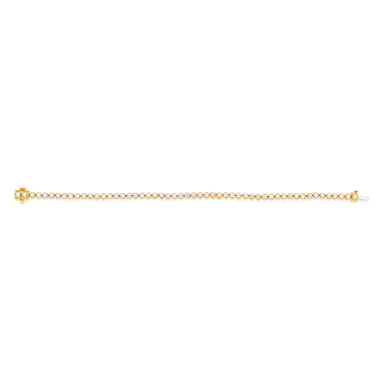14ct Yellow Gold 2 Carats Diamond Tennis Bracelet With 51 Brilliant Diamonds 18cm