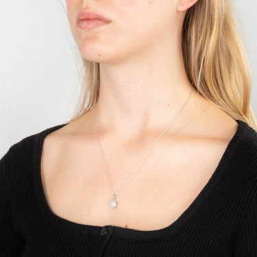 Sterling Silver With Diamond Round Shape Pendant