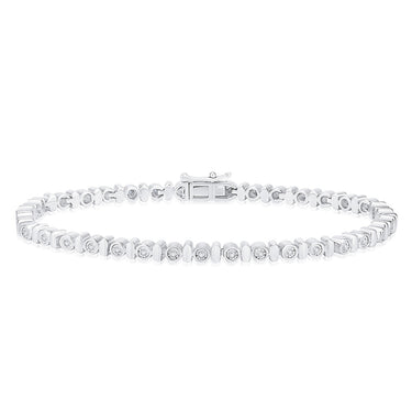 Sterling Silver 1/4 Carat 18.5cm Diamond Bracelet
