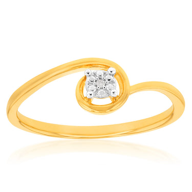 9ct Yellow Gold Diamond Ring