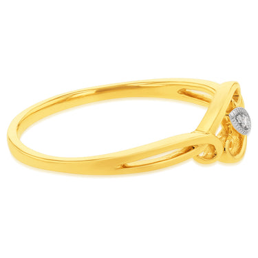 9ct Yellow Gold Diamond Ring