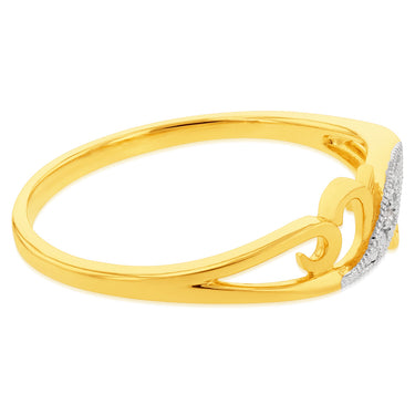 9ct Yellow Gold Diamond Ring