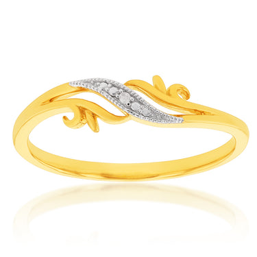 9ct Yellow Gold Diamond Ring