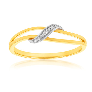 9ct Yellow Gold Diamond Ring