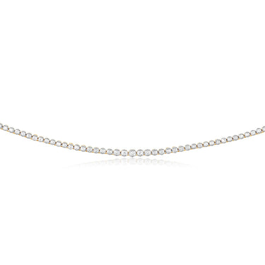 14ct Yellow Gold 3 Carats Diamond Necklace with 157 Brilliant Diamonds 43cm