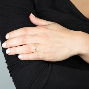 9ct Yellow Gold With 2 Brilliant Cut Diamond Ring