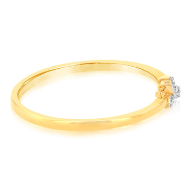 9ct Yellow Gold With 2 Brilliant Cut Diamond Ring