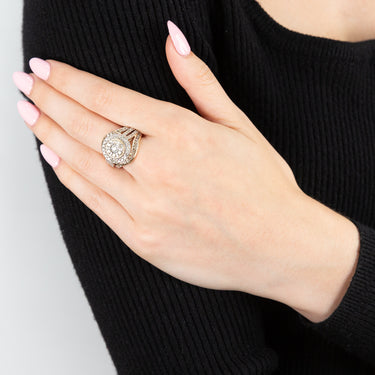 9ct Yellow Gold 2 Carat Diamond Ring with 99 Brilliant Cut Diamonds