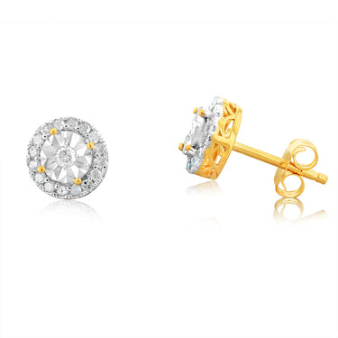 10ct Yellow Gold 1/3 Carat Diamond Stud Earrings