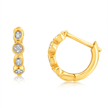 Luminesce Lab Grown 1/3 Carat Diamond hoops in 9ct Yellow Gold