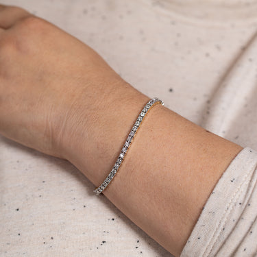 9ct Yellow Gold 3 Carats Lab Grown Diamond 18cm Tennis Bracelet with 54 Diamonds