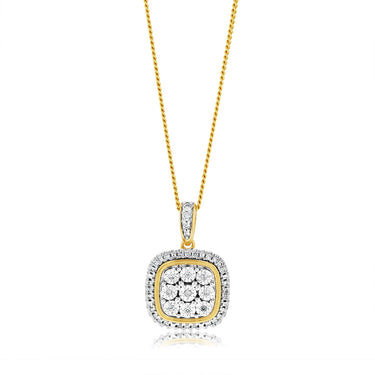 9ct Yellow Gold 1/6 Carat Diamond Pendant