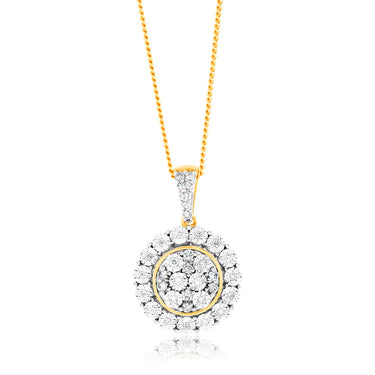 9ct Yellow Gold 1/5 Carat Diamond Pendant