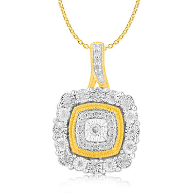 9ct Yellow Gold 1/6 Carat Diamond Pendant