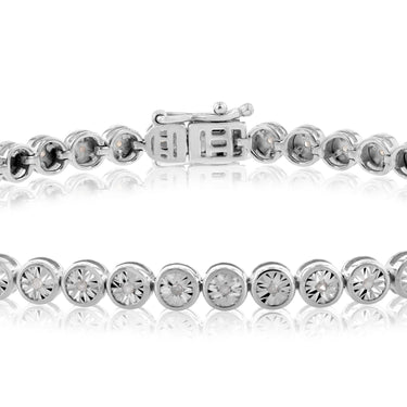 1/6 Carat Diamond Tennis Bracelet 18cm in Sterling Silver with 43 Diamonds