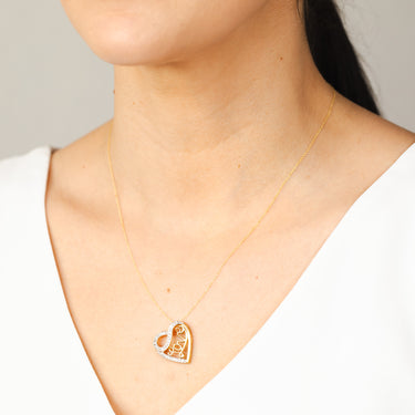 1/4 Carat Diamond Love Heart Pendant in Gold Plated Silver