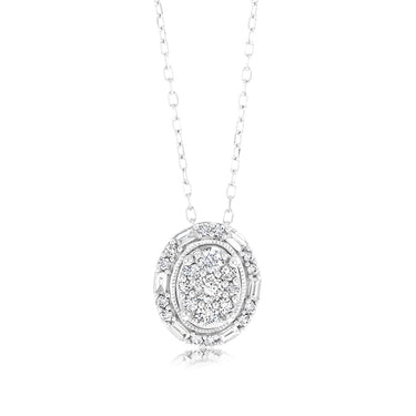 1/2 Carat Diamond Pendant in 10ct White Gold