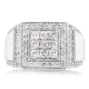 1.5 Carat Diamond Gents Ring in 10ct White Gold