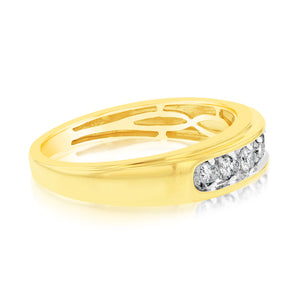 NO RESIZE 1/2 Carat Diamond Gents Ring in 10ct Yellow Gold