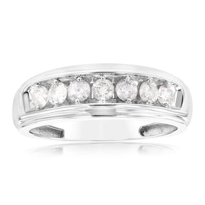 3/4 Carat Diamond Gents Ring in 10ct White Gold
