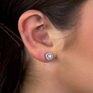 1/4 Carat Diamond Stud Earrings in 10ct White Gold