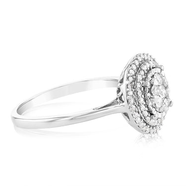 9ct White Gold 0.40 Carat Diamond Halo Ring