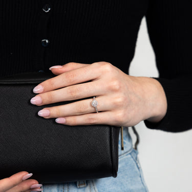 9ct White Gold 1/4 Carat Dimaond Halo Ring