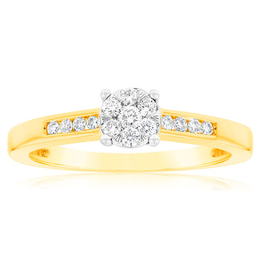 9ct Yellow Gold 1/5 Carat Diamond Ring